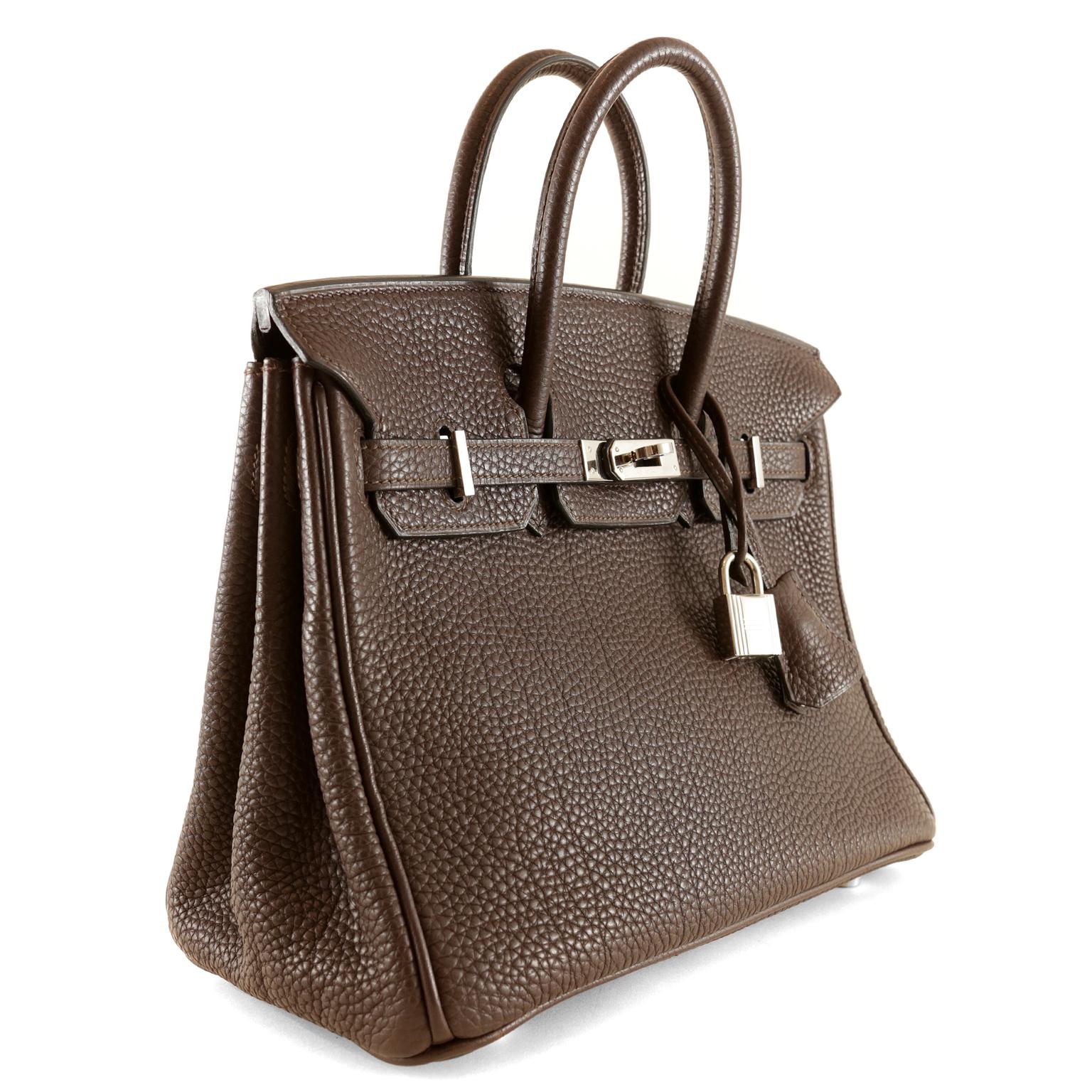 Women's Hermès Cocoan Brown Togo 25 cm Birkin Bag