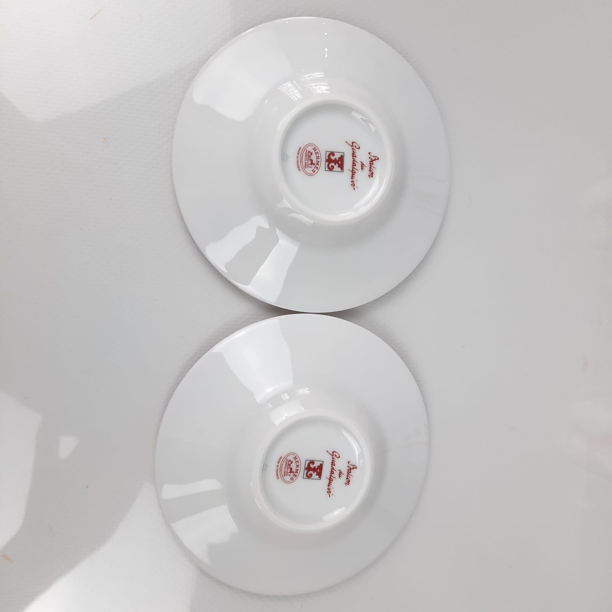Hermes Coffee Cup And Saucer Balcon Du Guadalquivir Porcelain Set Of Two 9cl In New Condition In Nicosia, CY