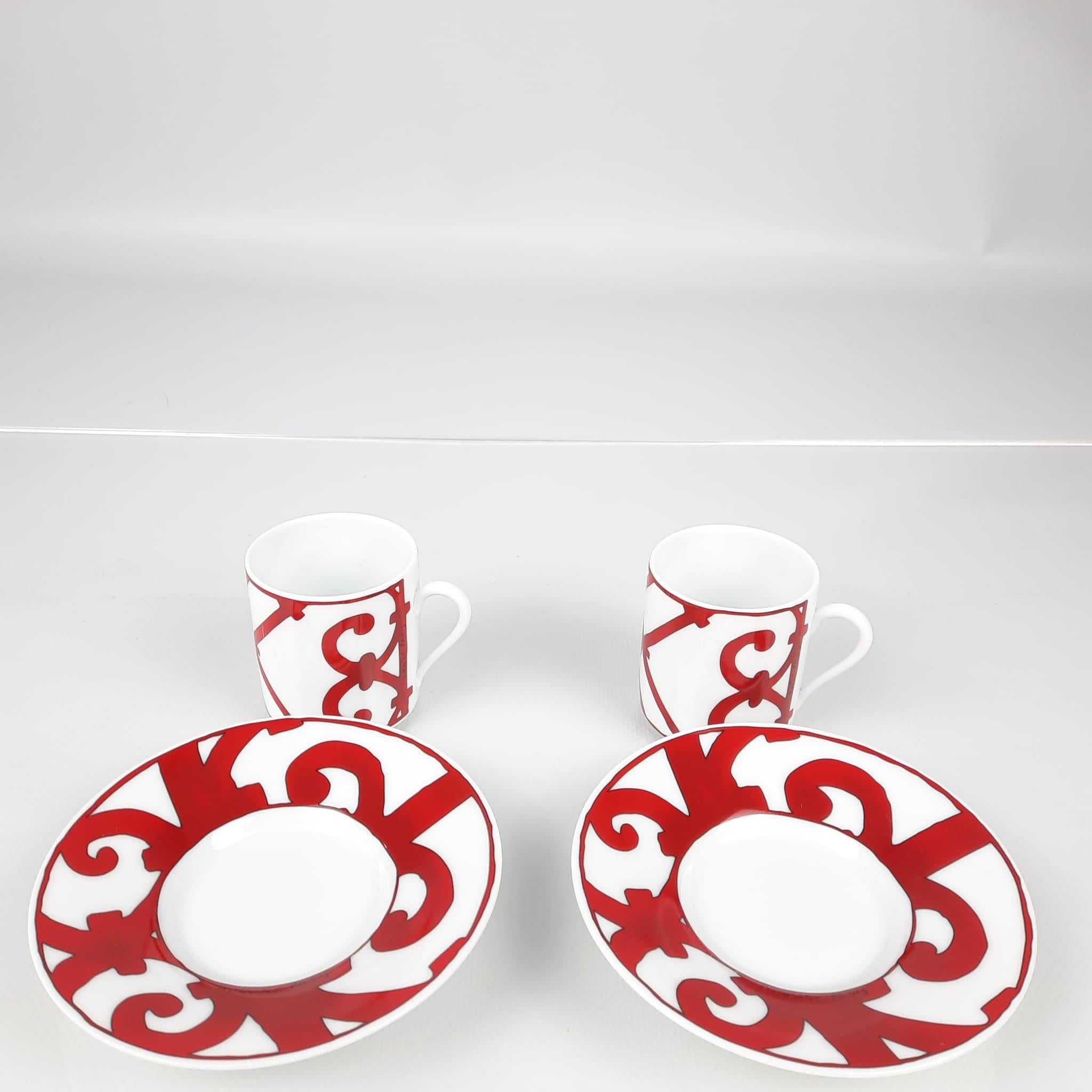 Hermes Coffee Cup And Saucer Balcon Du Guadalquivir Porcelain Set Of Two 9cl 3