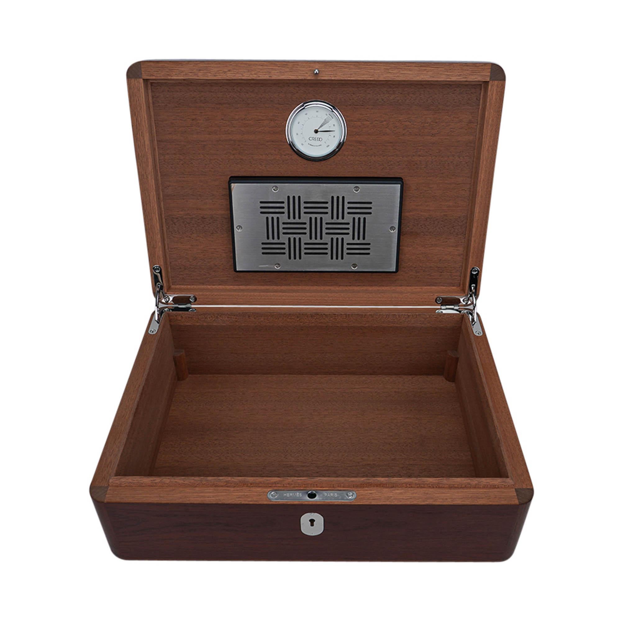 Hermes Coffret a Cigares Humidor Limited Edition Sycamore Wood Sesame Lizard For Sale 13