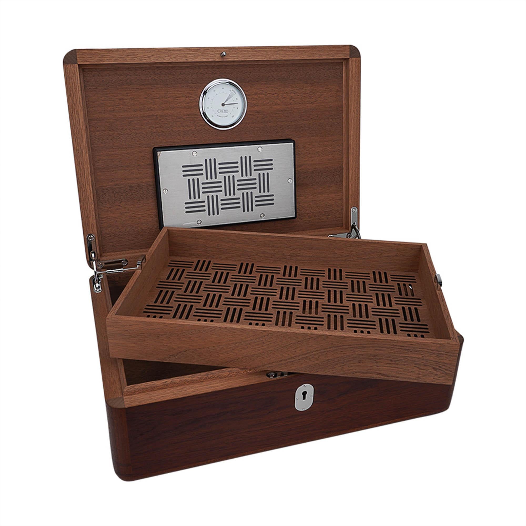 Hermes Coffret a Cigares Humidor Limited Edition Sycamore Holz Sesam Eidechse im Angebot 5
