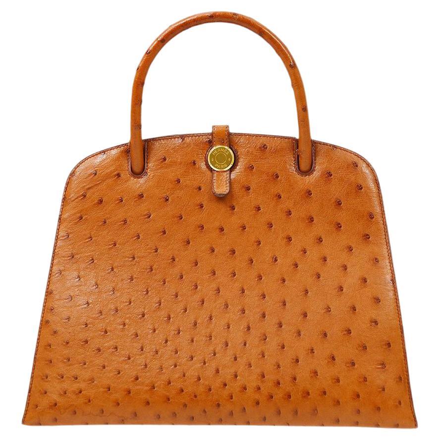 Saffron Plume 28cm in Ostrich Leather with Gold Hardware, 2001