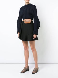 Hermes Cognac Brown Leather Gold Travel Carryall Bum Fanny Pack Waist Belt Bag