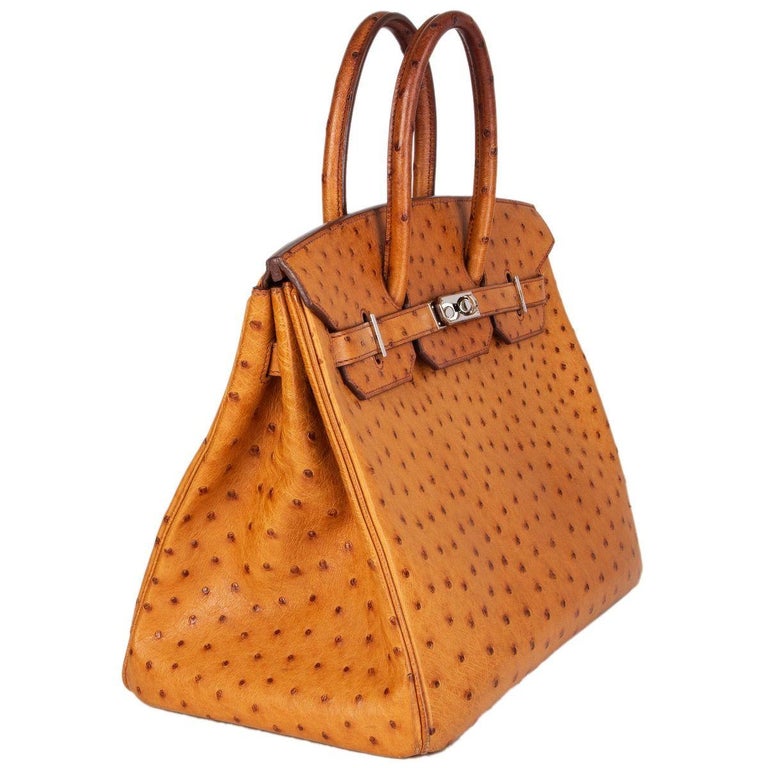 Hermes Ostrich 35cm Birkin Bag Cognac - Luxury In Reach
