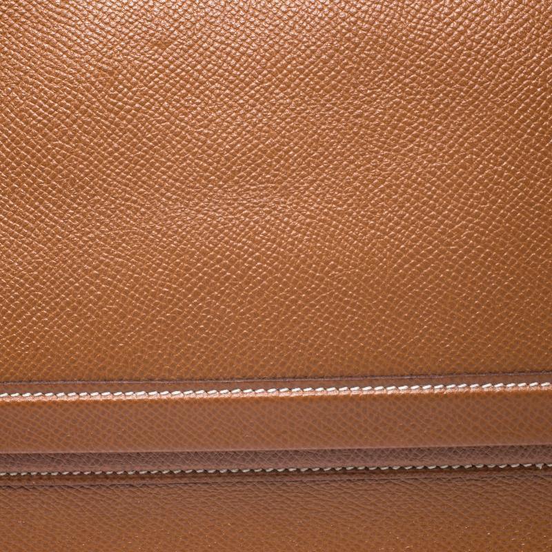 Hermes Cognac Courchevel Leder Toilettenkoffer 4