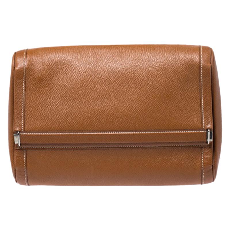 Hermes Cognac Courchevel Leather Toiletry Case