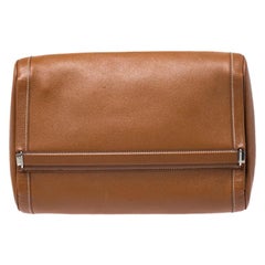 Hermes Cognac Courchevel Trousse de Toilette en Cuir