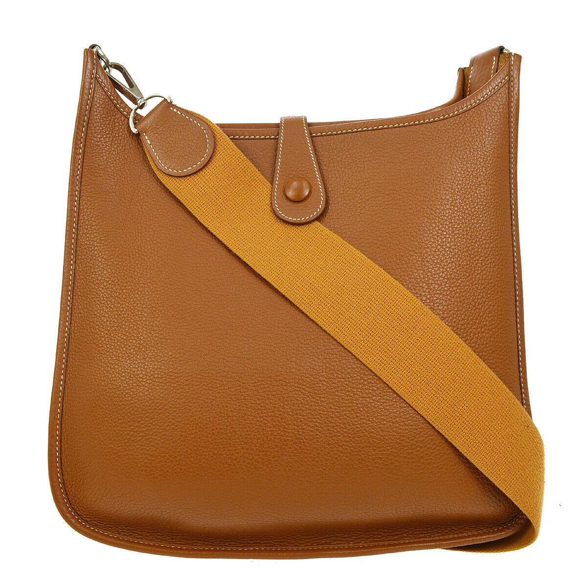 Hermes Cognac Leather Leather Canvas 