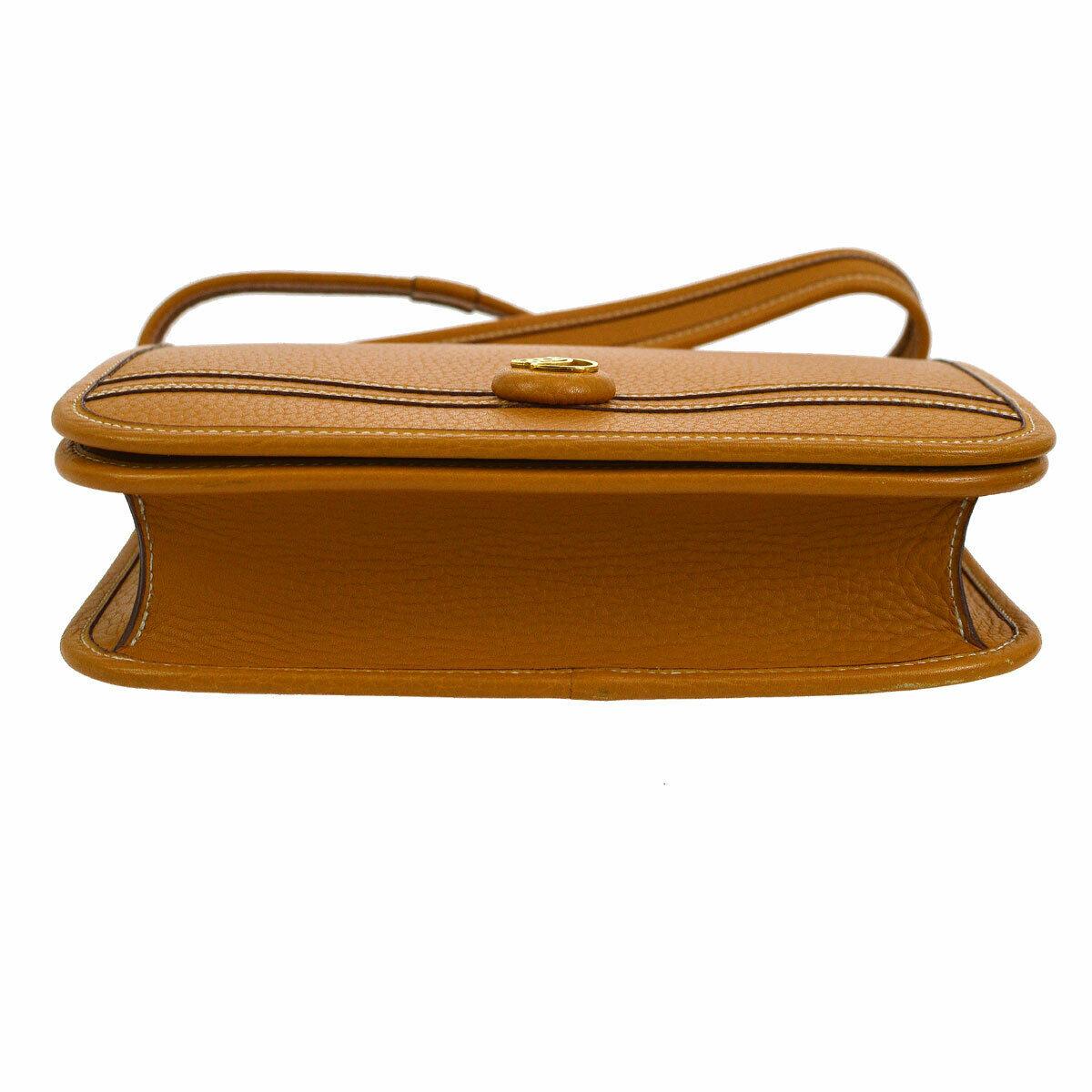 Hermes Cognac Leather Gold Crossbody Carryall Shoulder Flap Bag In Good Condition In Chicago, IL