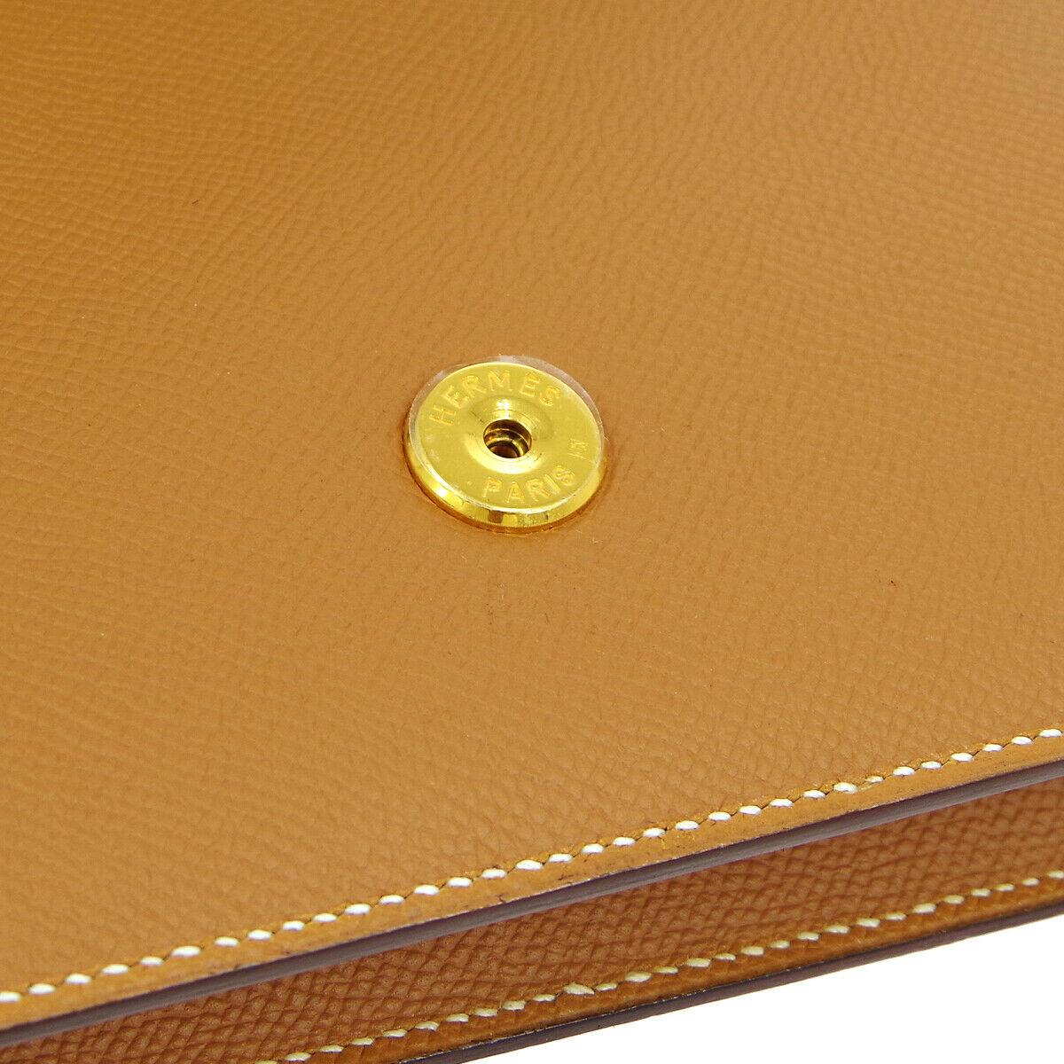 Brown Hermes Cognac Leather Gold 'H