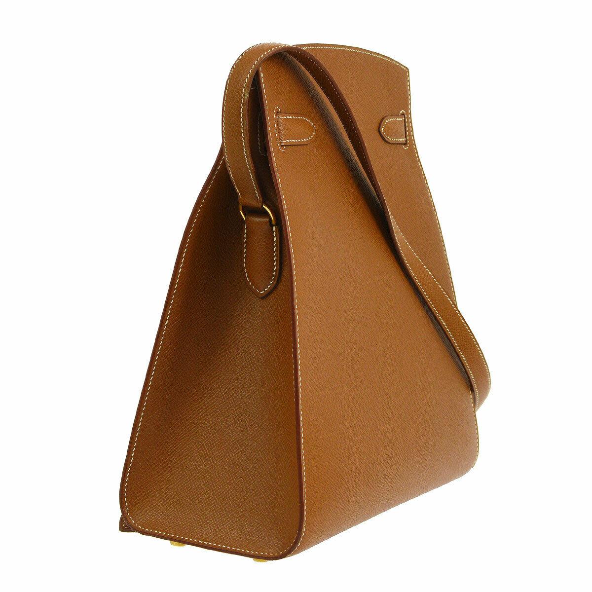 Hermes Cognac Leather Gold Kelly Travel Single Shoulder Large Carryall Bag For Sale 1