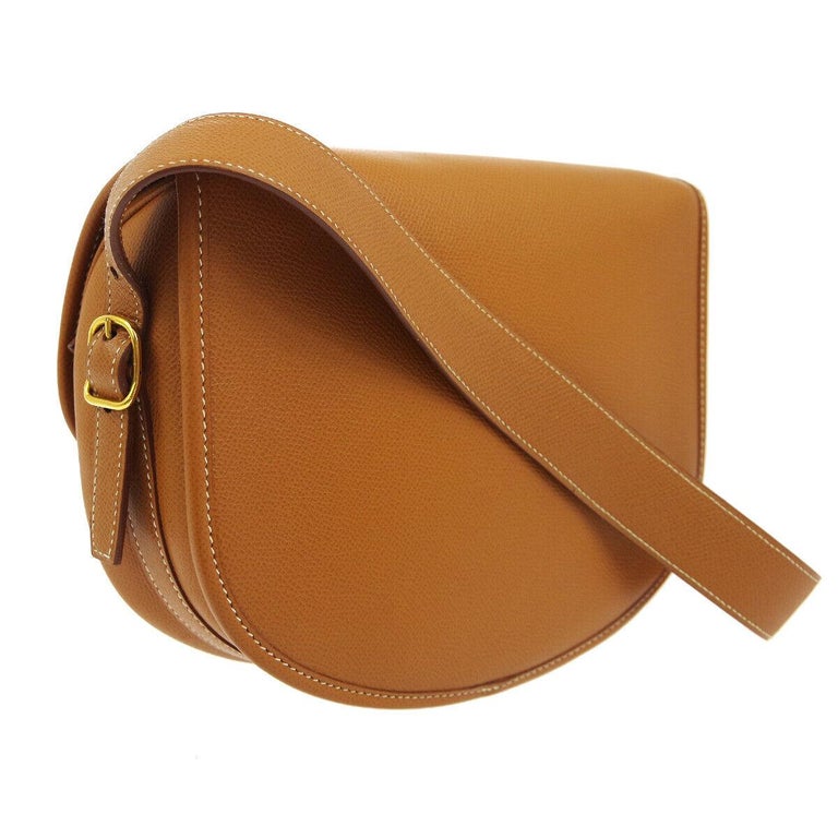 Hermes Cognac Leather Gold Small Saddle Crossbody Shoulder Flap Bag at 1stDibs hermes saddle bag