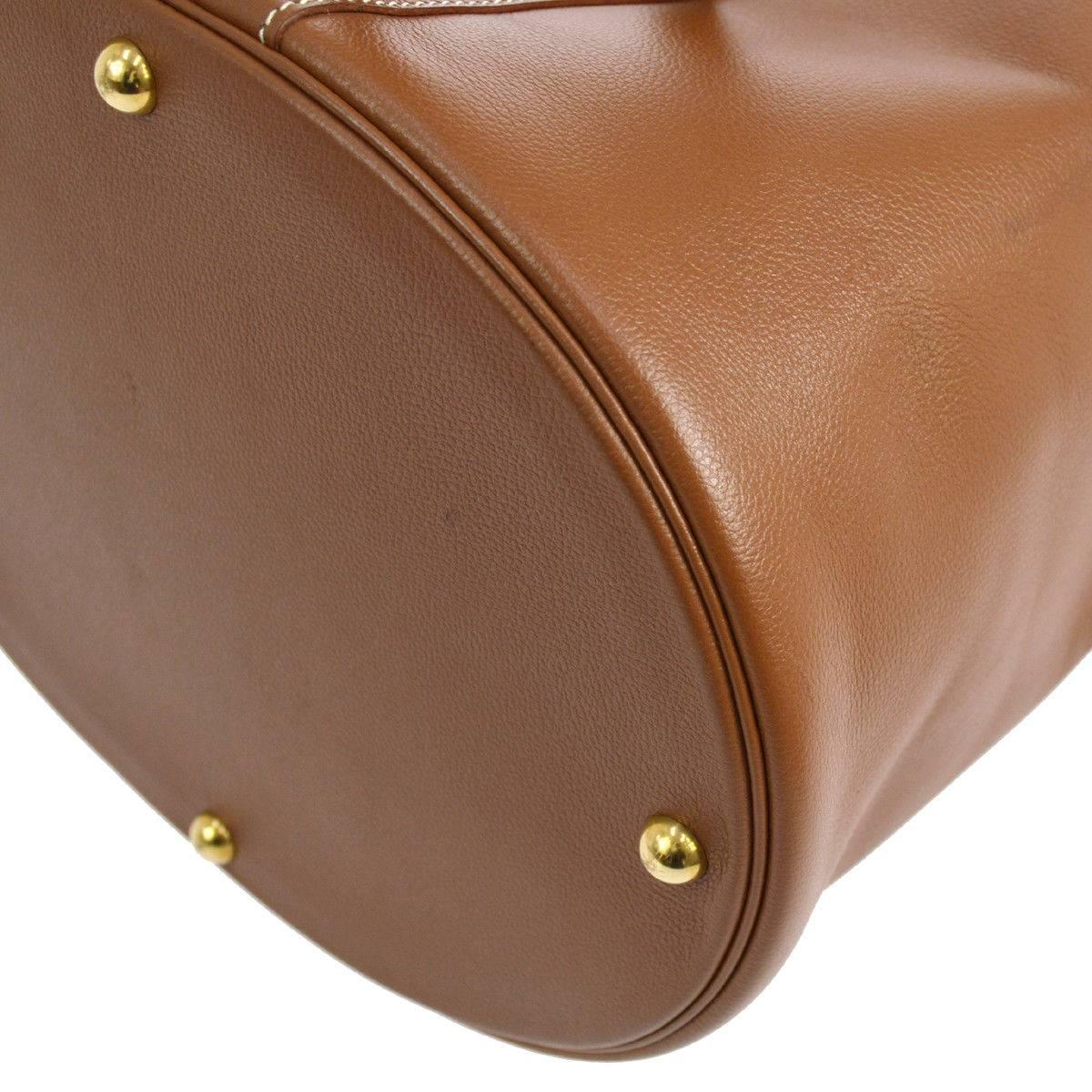 Hermes Cognac Leder Eitelkeit Schmuck Reiseaufbewahrung CarryAll Griff Umhängetasche 2