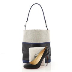 Hermes Col Roule Handbag Toile and Vache Hunter 25