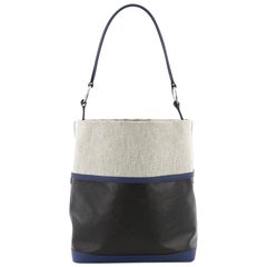 Hermes Col Roule Handbag Toile and Vache Hunter 25