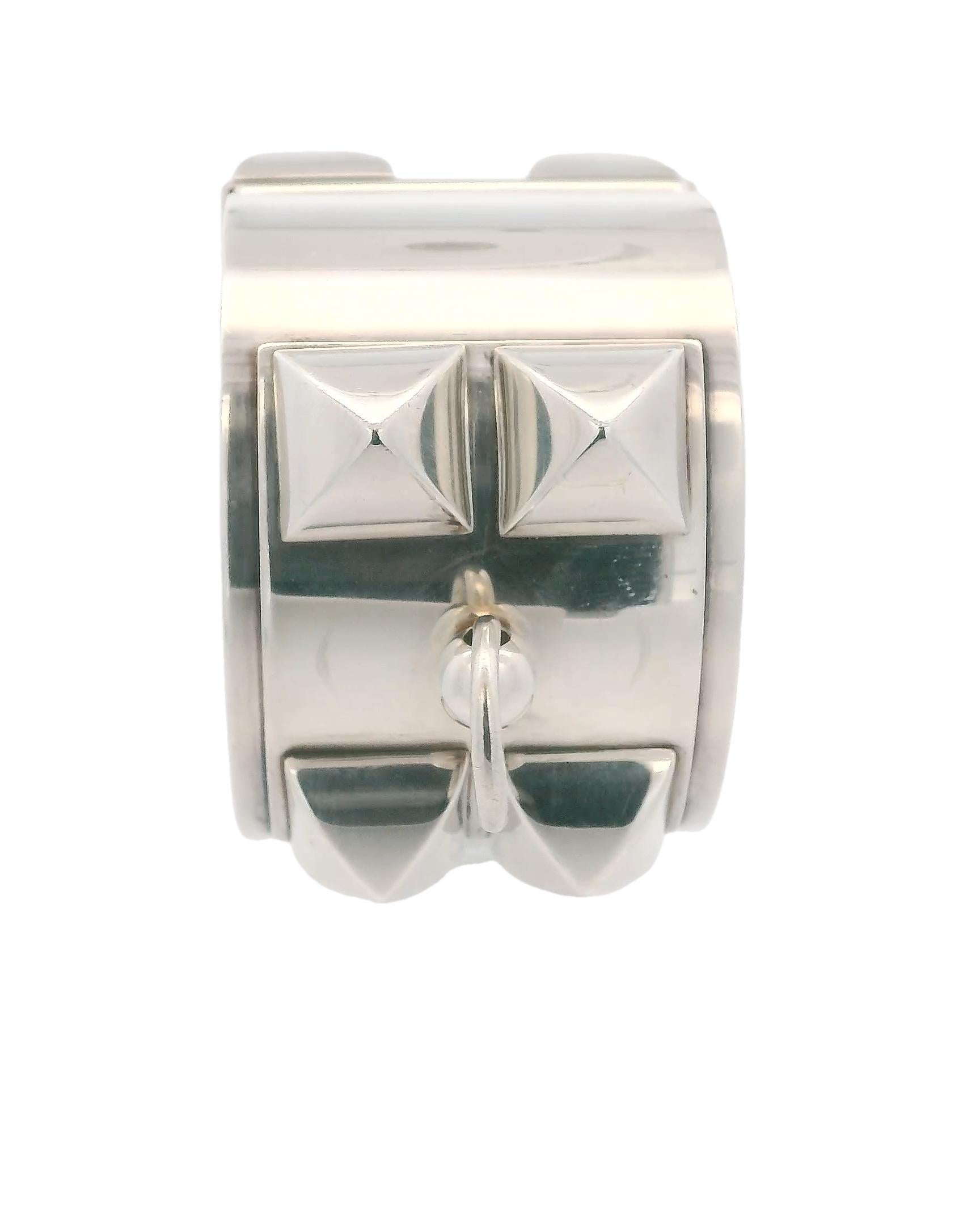 da uomo o donna Hermes Collar Du Chien - Bracciale grande in argento in vendita