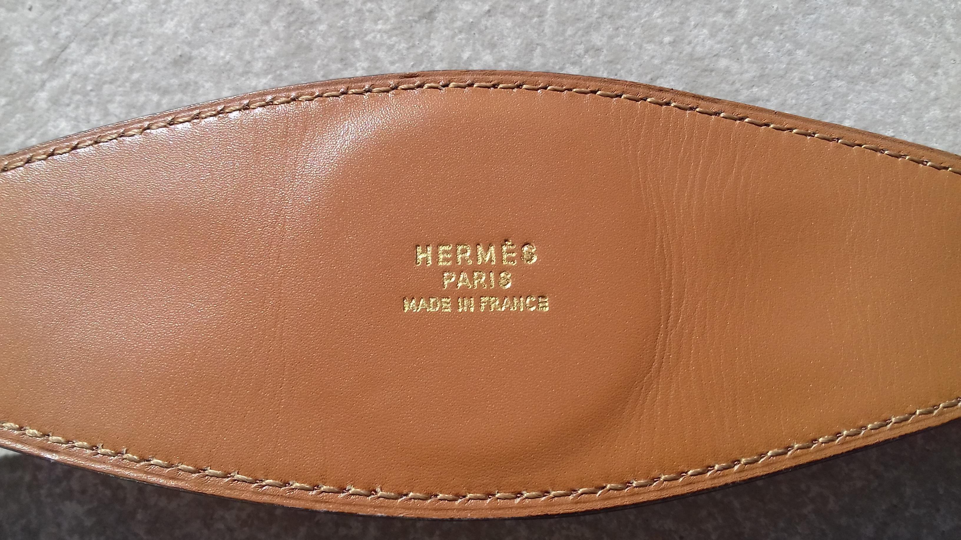 Hermès Vintage Ornament für Hermès Rock Golf Muster Hdw Braunes Leder im Angebot 5