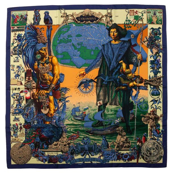 Hermès Collectible Columbus Silk Scarf For Sale at 1stDibs