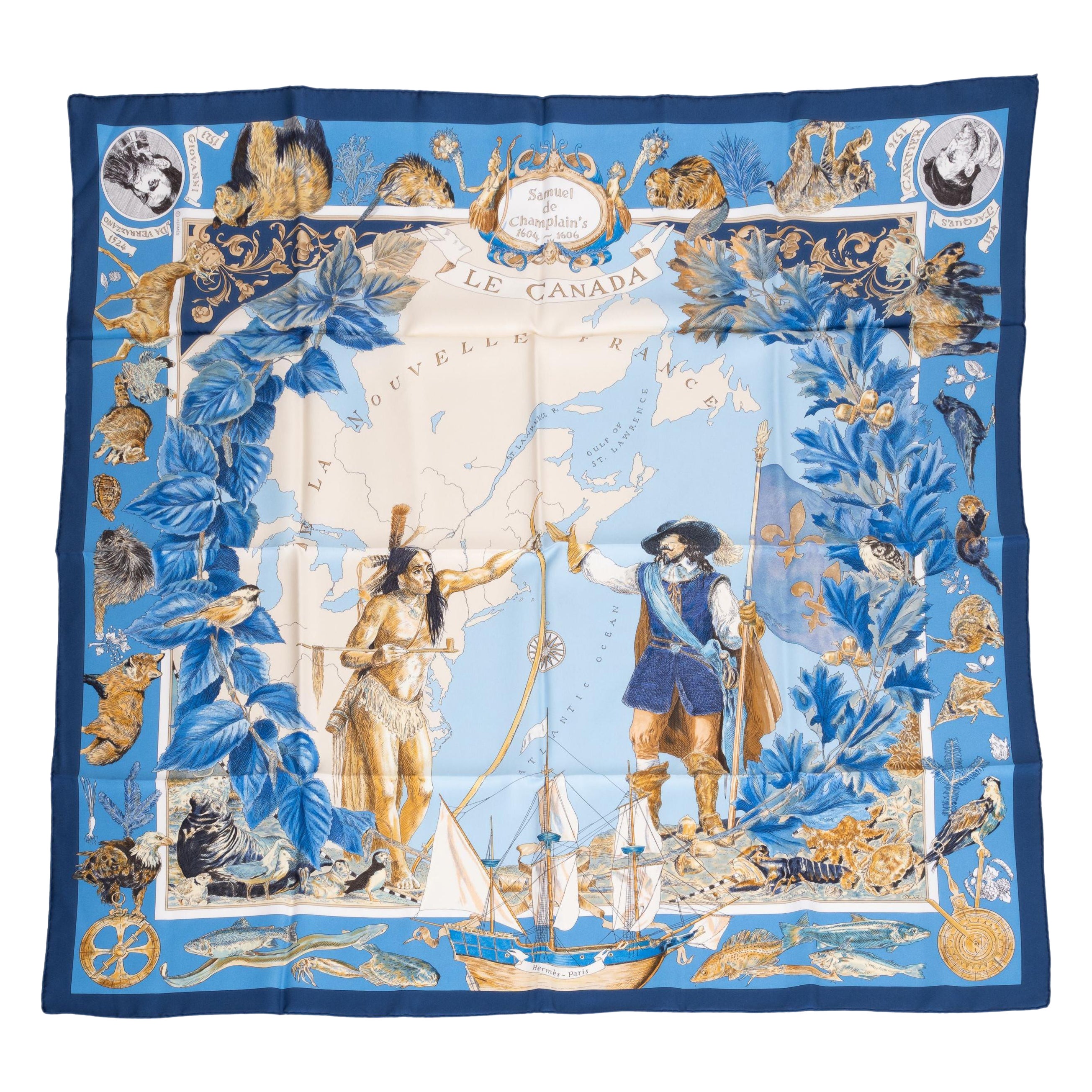 Hermès Collectible Kermit Oliver Le Canada Scarf