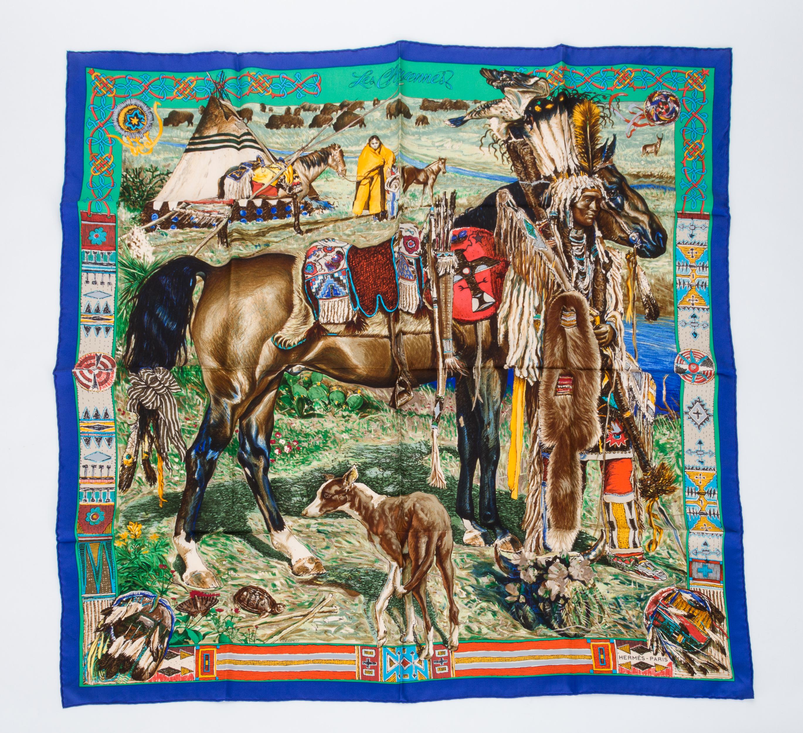 Women's Hermès Collectible Les Cheyennes Scarf Kermit Oliver