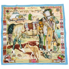 Hermès Collectible Les Cheyennes Scarf Kermit Oliver