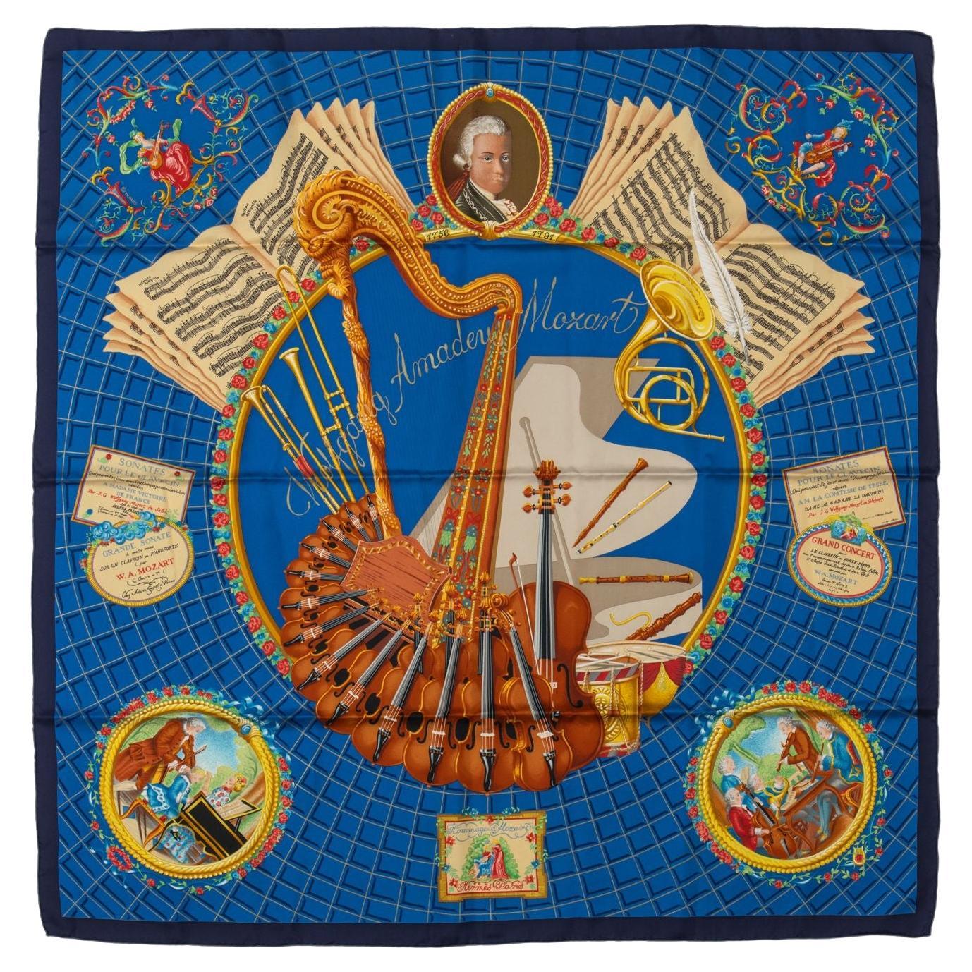 Hermes Collectible Mozart Silk Scarf For Sale