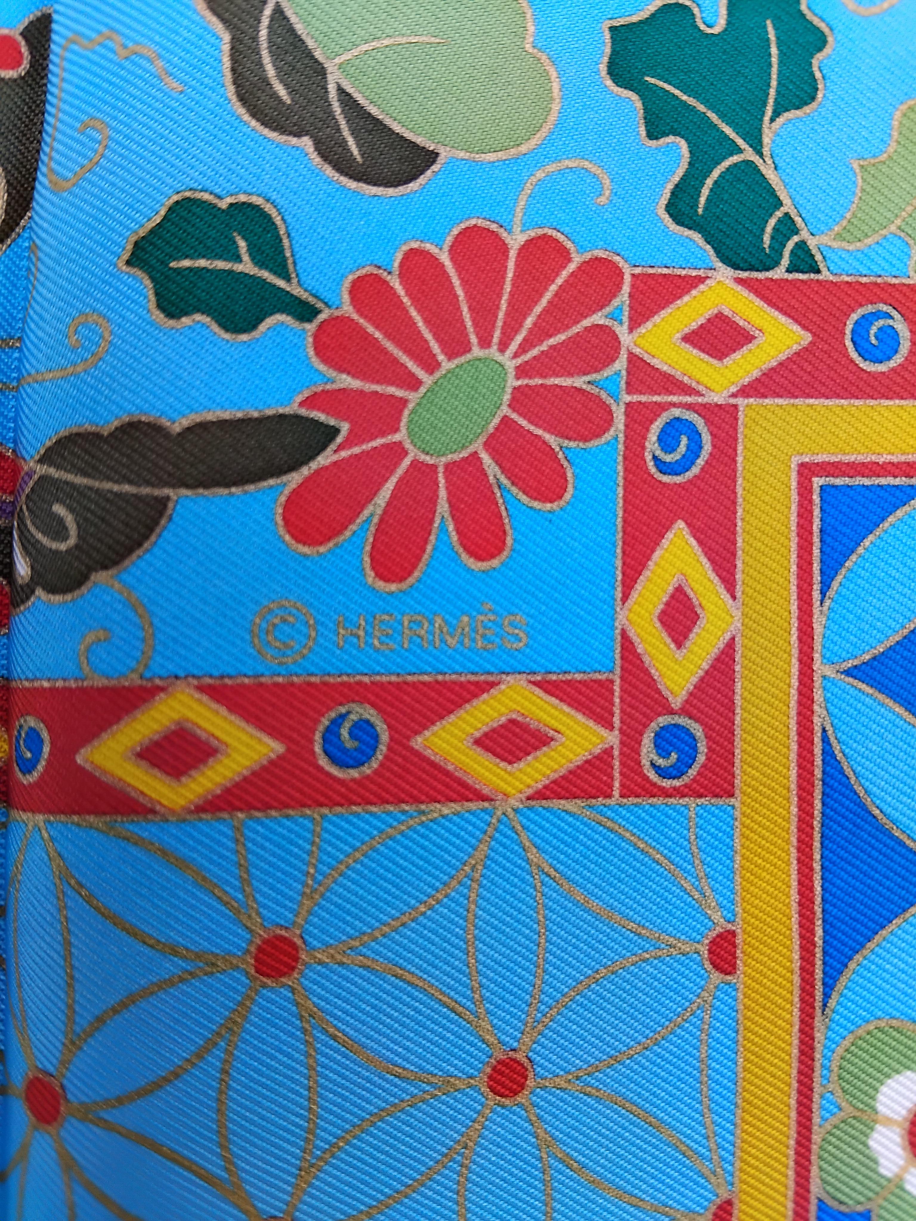Hermès Collections Imperiales Foulard en soie Catherine Baschet Rouge Bleu Jaune en vente 15