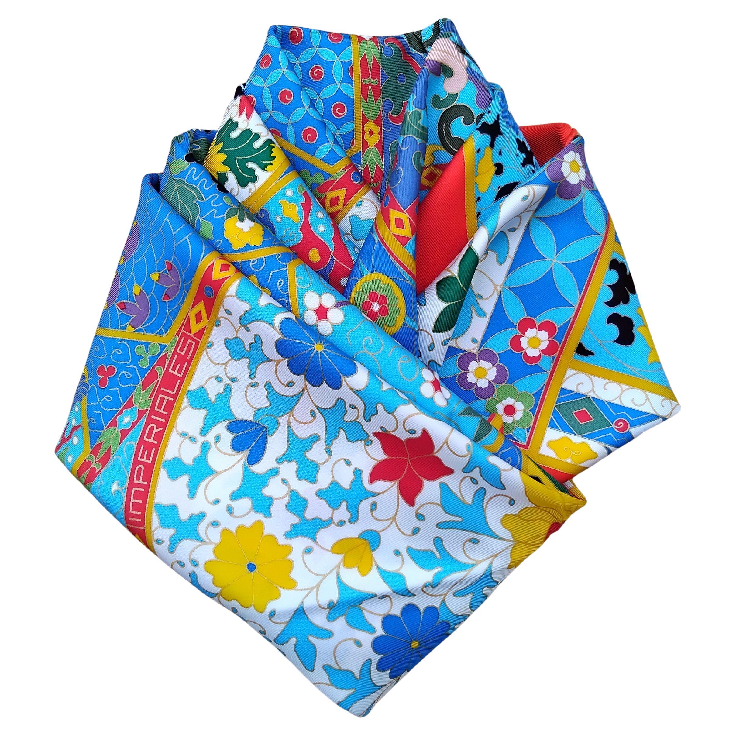 Hermès Collections Imperiales Silk Scarf Catherine Baschet Rouge Bleu Jaune