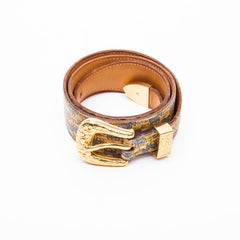 HERMES Collector Belt in Zebras Printed Leather Lined in Gold Leather Size 75FR