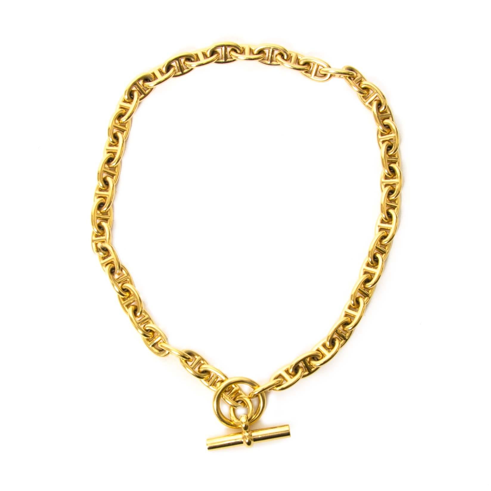 Contemporary Hermès Collier Chain d'Ancre PM 18K Gold