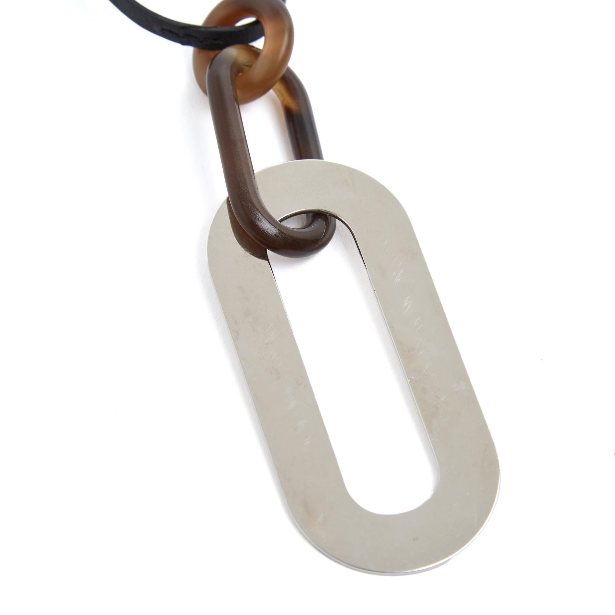 Hermès Collier Corne Pigment Naturel Collana in corno e acciaio Hermes In condizioni buone in vendita a PARIS, FR