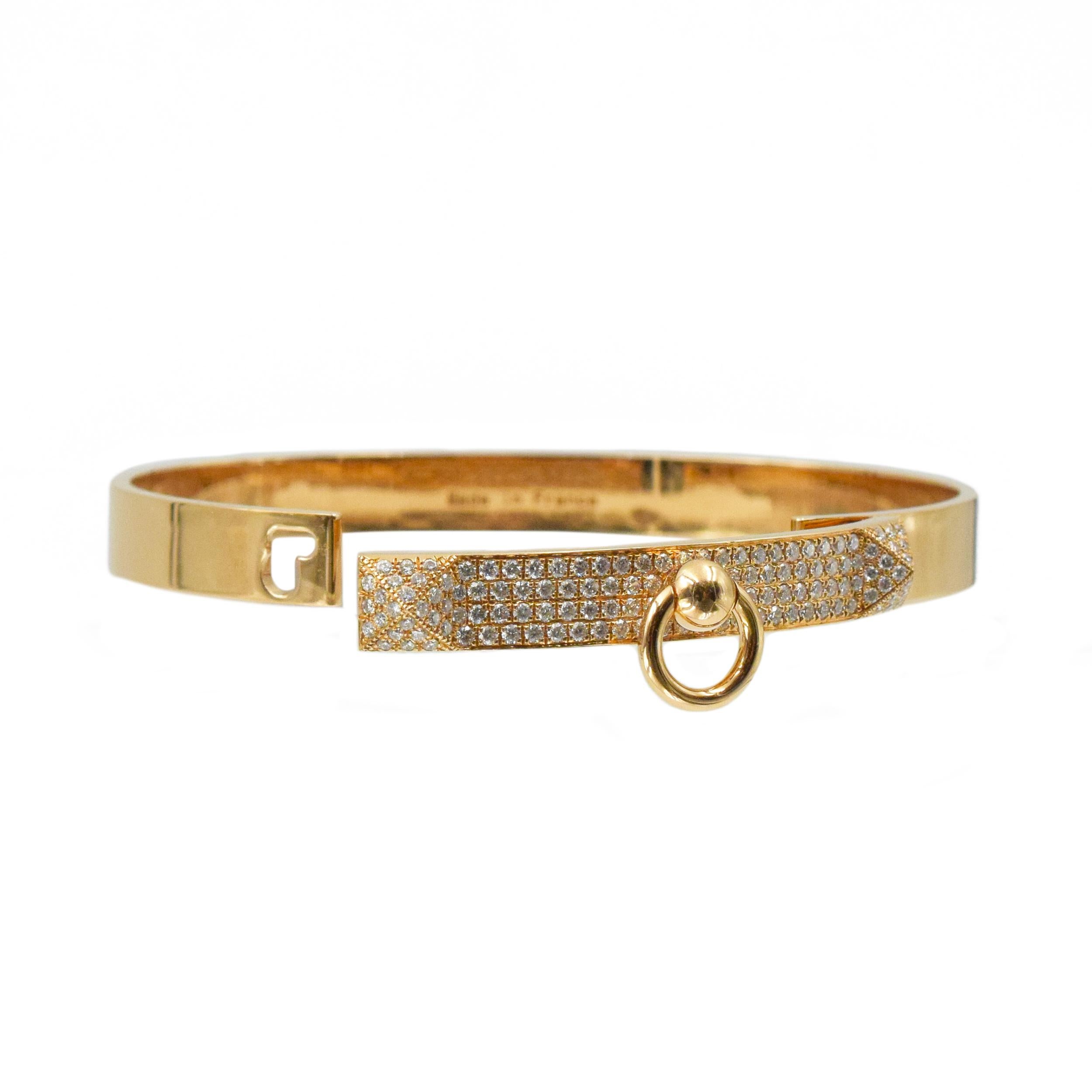 Round Cut Hermes 'Collier de Chein' Bracelet  For Sale