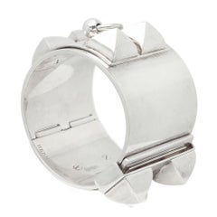 Bracelet manchette « Collier de chaîne CDC » Hermès, en argent sterling