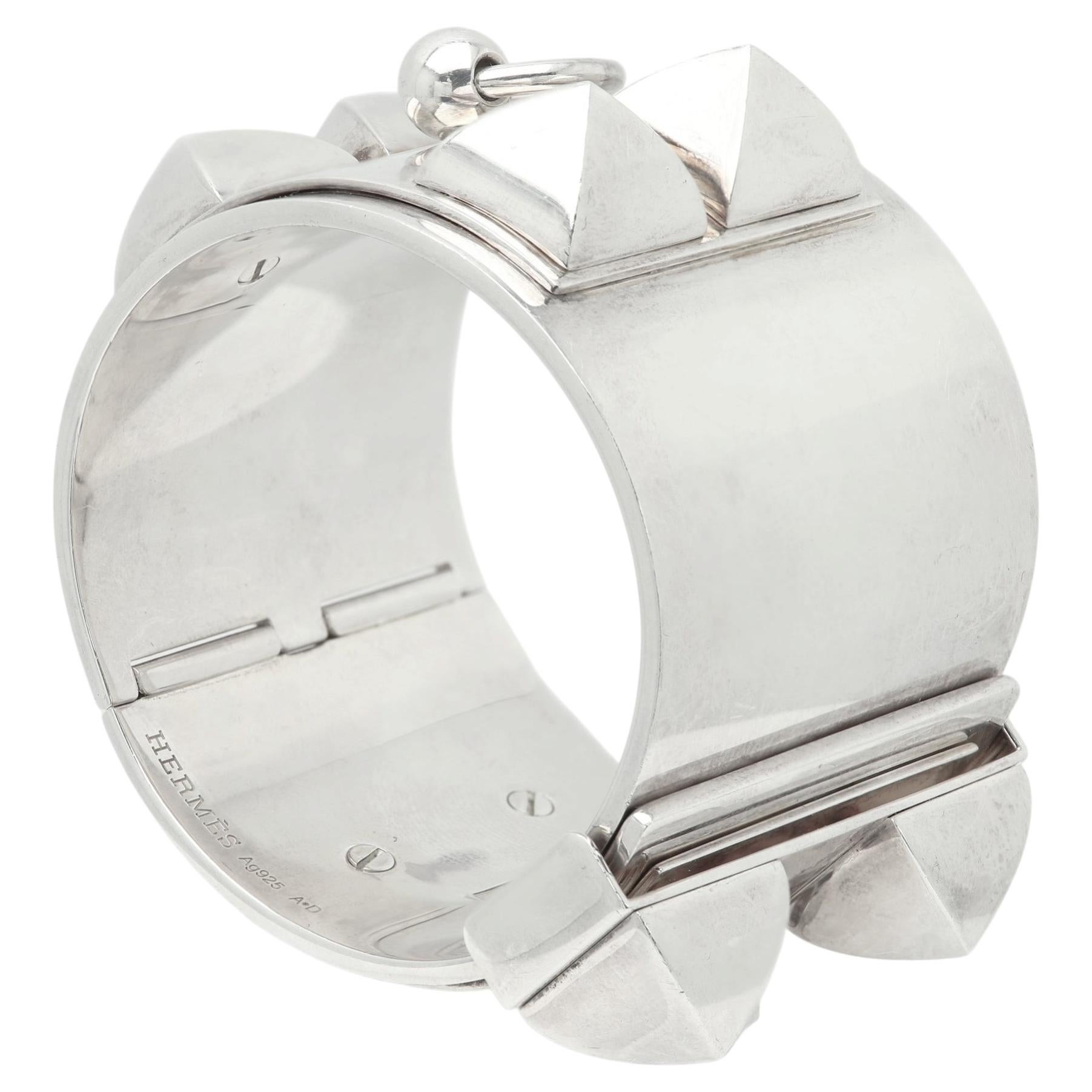 Hermes Collier De Chein CDC Bracelet Cuff Bangle Sterling Silver