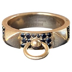 HERMÉS Collier de Chien 18K Rose Gold Black Spinel Ring