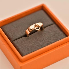 Hermès Collier de chien 18K Rose Gold Small Model Ring Size 53