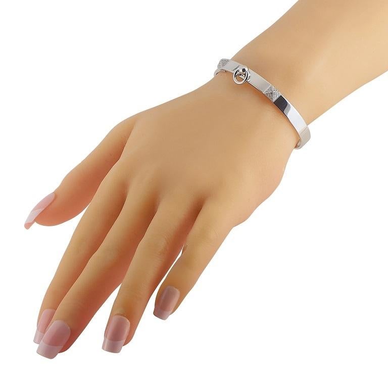 Hermès Collier De Chien 18K White Gold 0.24 Ct Diamond Bracelet For Sale at  1stDibs