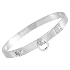 Hermès Collier De Chien Bracelet en or blanc 18K avec diamants