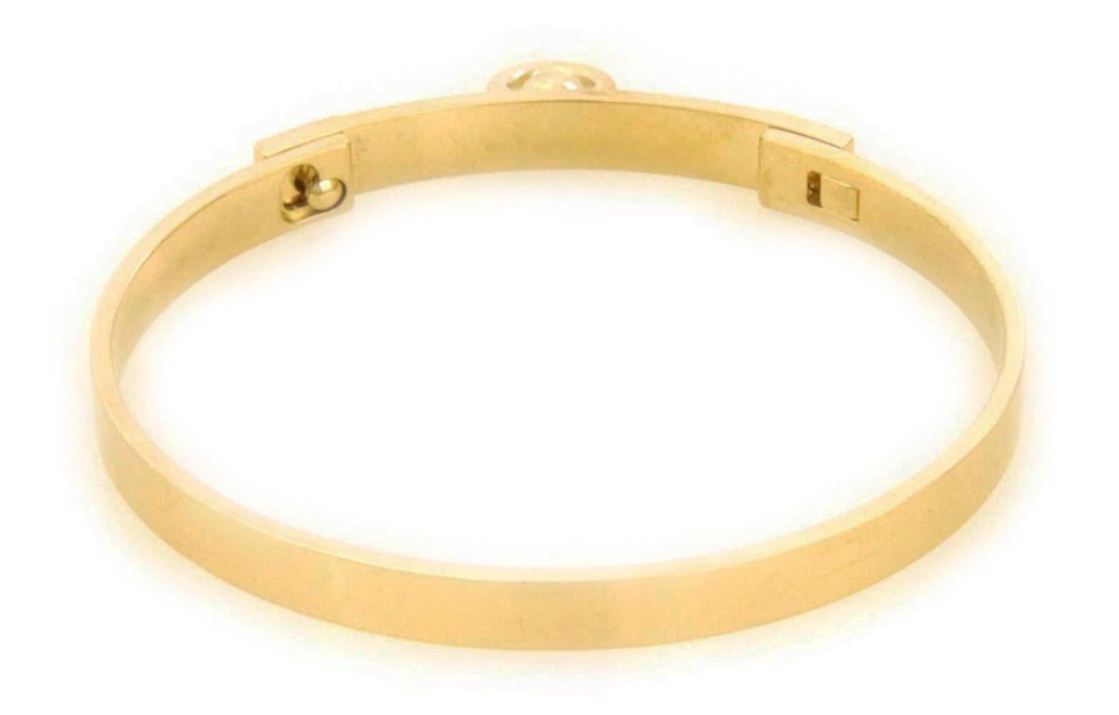 Hermes Collier de Chien 18k Gelbgold Armspange Armband (Moderne) im Angebot