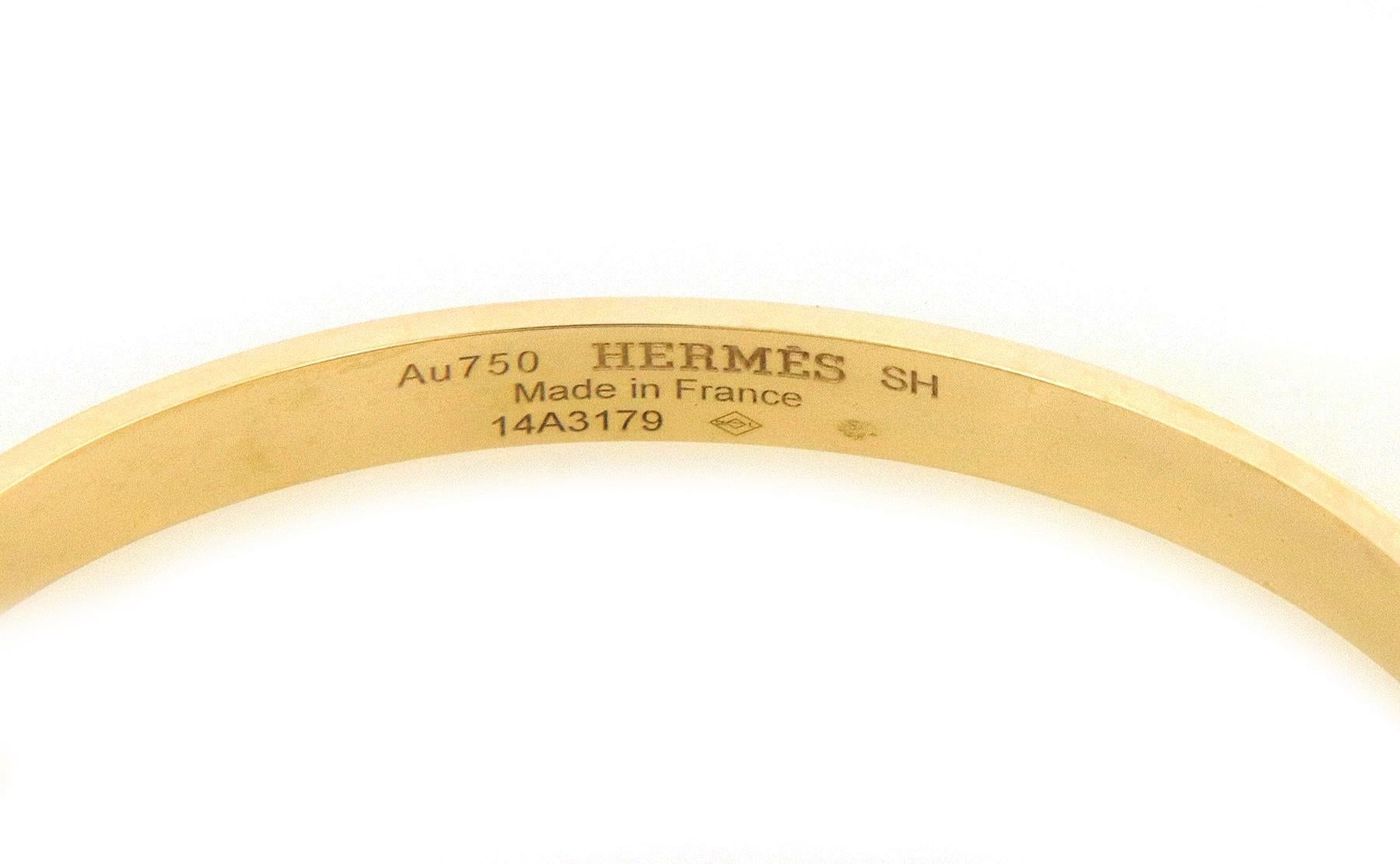 Hermes Collier de Chien 18k Gelbgold Armspange Armband Damen im Angebot