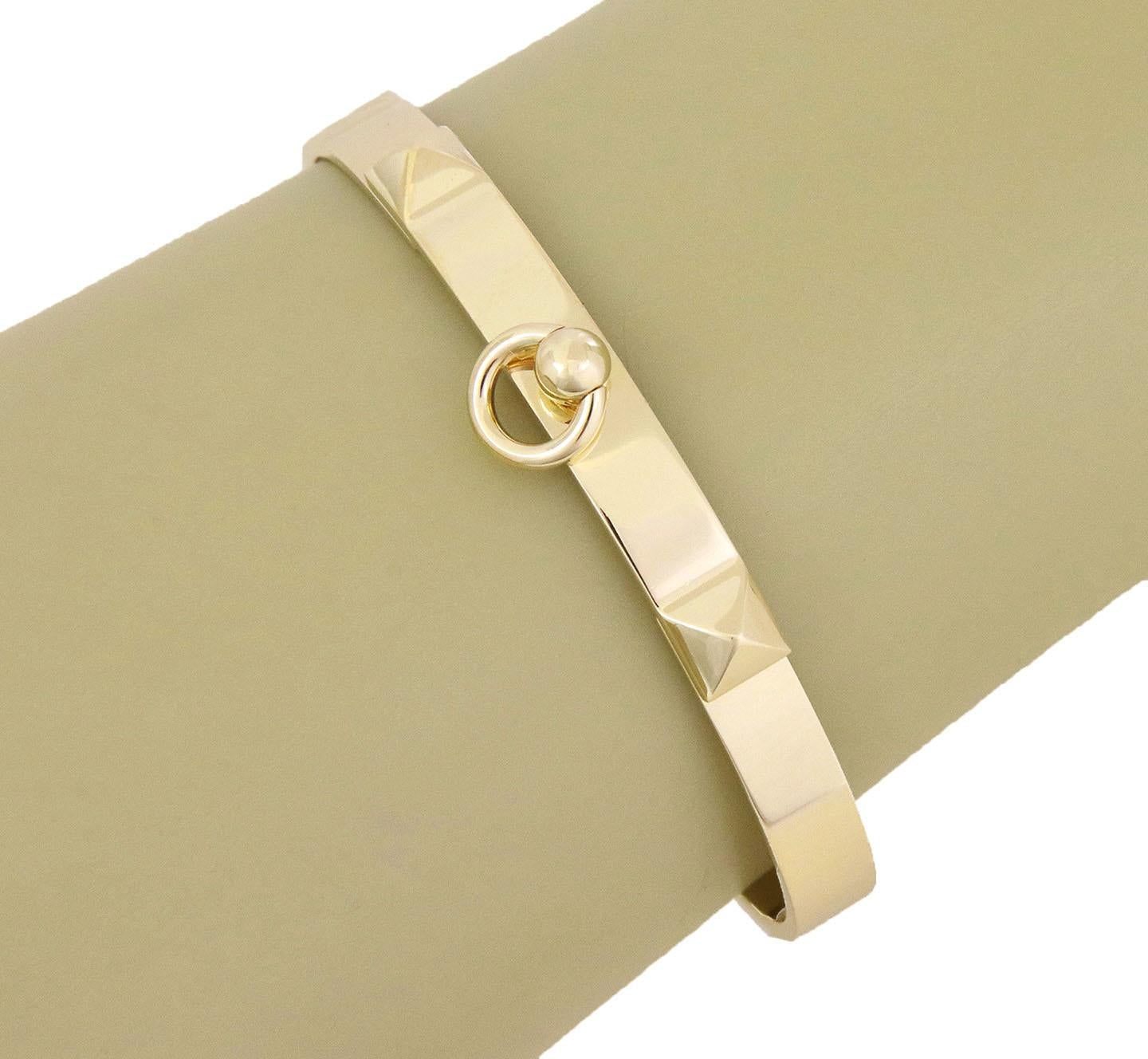 Modern Hermes Collier de Chien 18k Yellow Gold Bangle Bracelet For Sale
