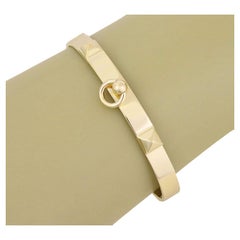 Hermes Collier de Chien 18k Yellow Gold Bangle Bracelet