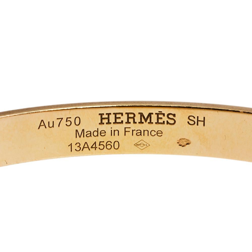 Contemporary Hermes Collier de Chien 18K Yellow Gold Narrow Bracelet SH