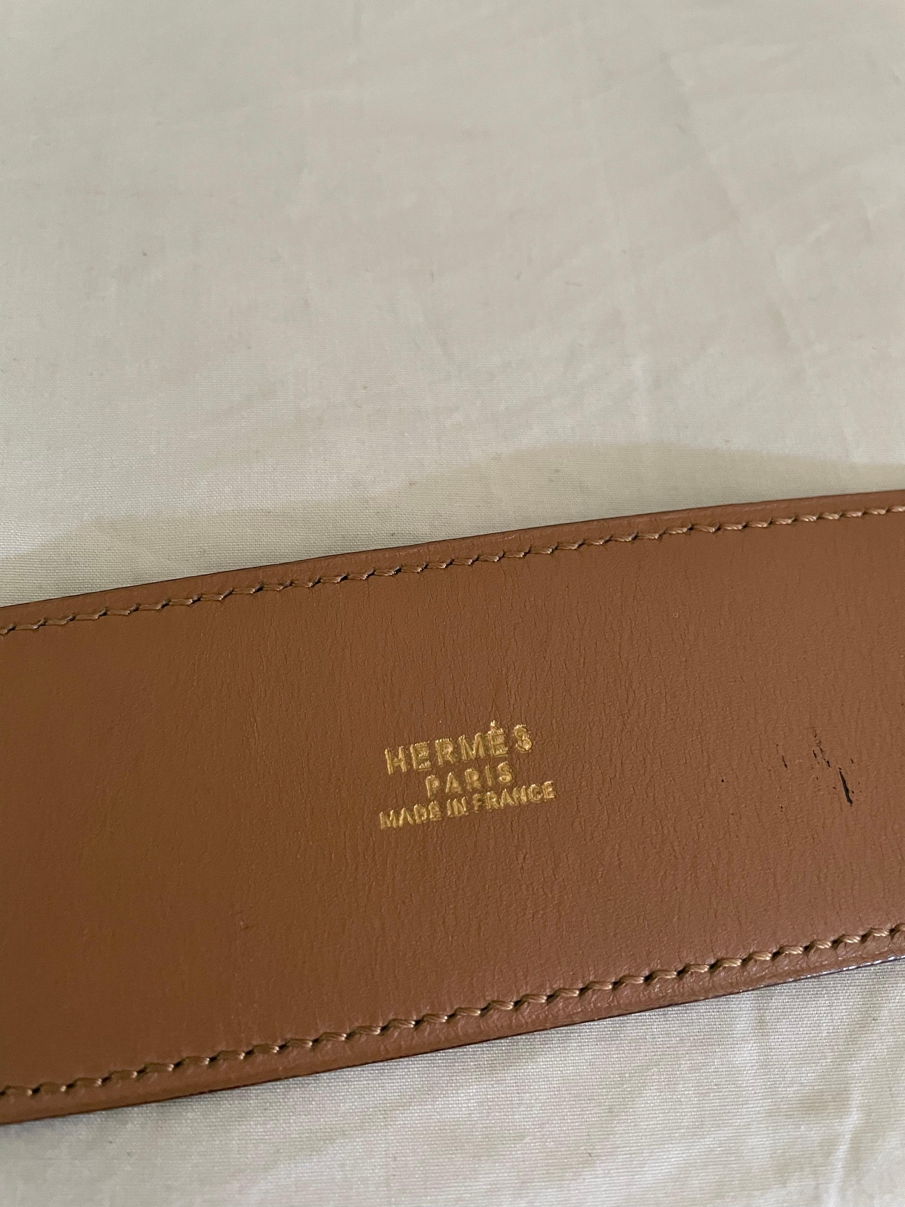 Hermès Collier de Chien 50 belt in black box calfskin. For Sale 1