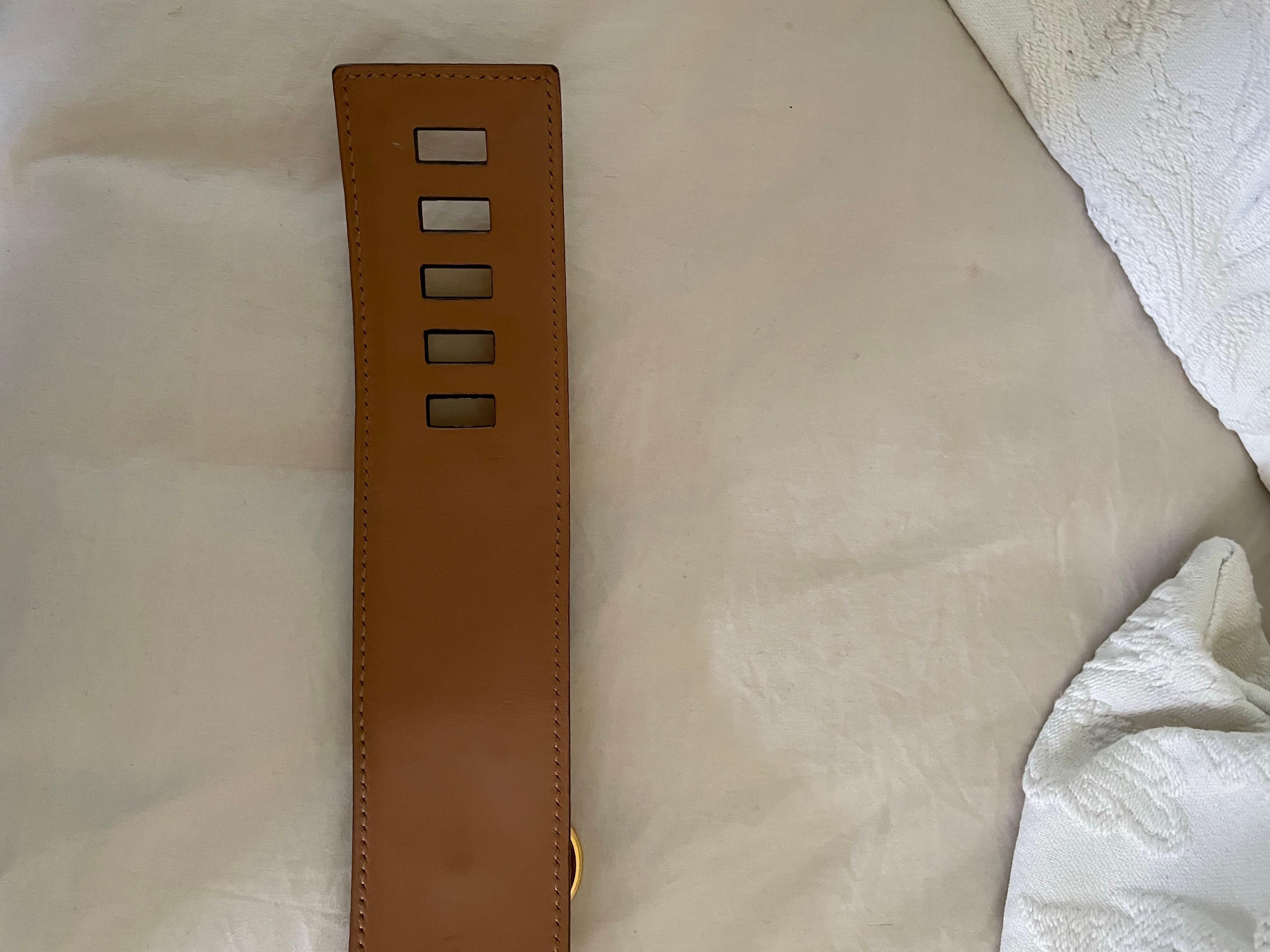 Hermès Collier de Chien 50 belt in black box calfskin. For Sale 4