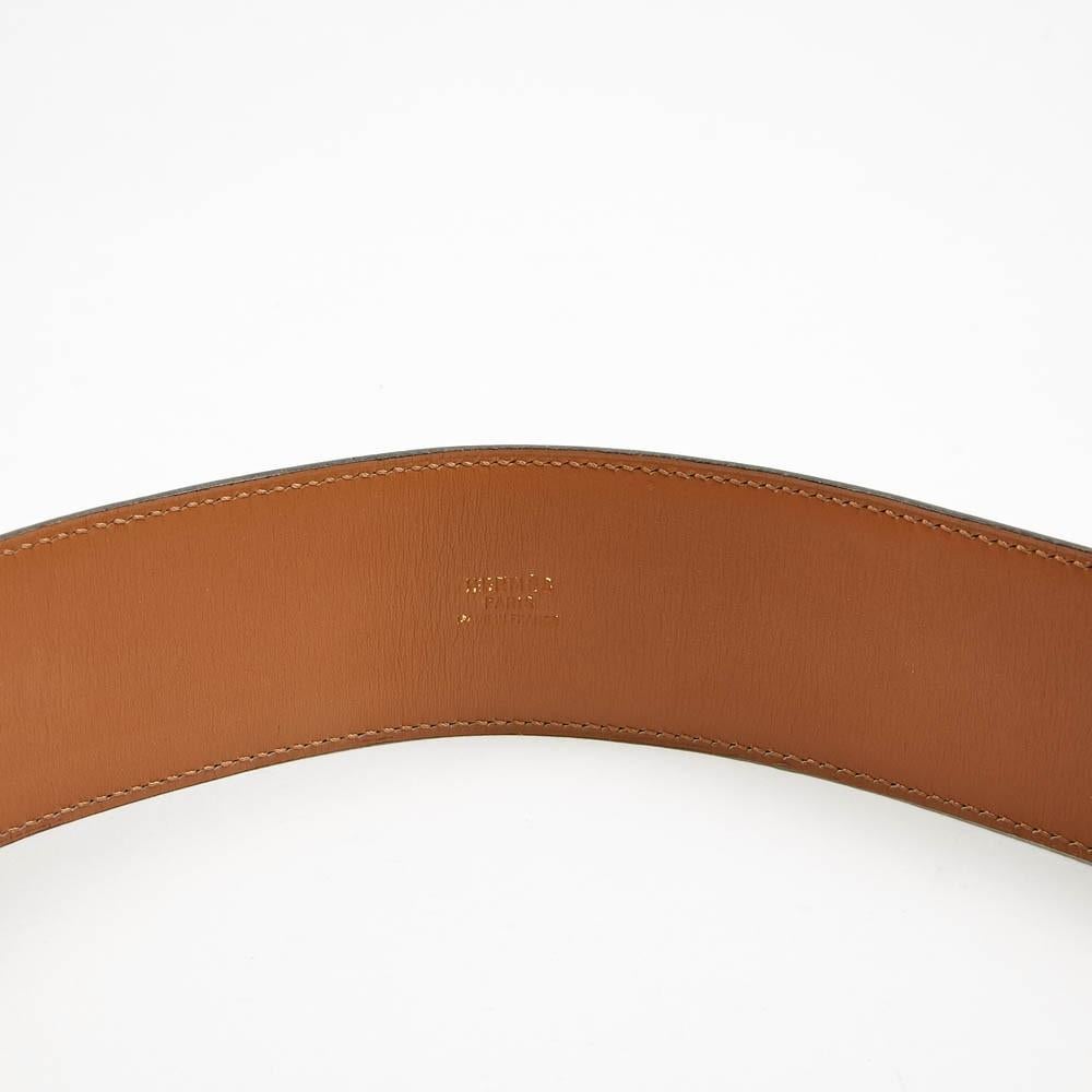 Brown HERMES Collier de Chien Belt in Black Box Leather Size 75