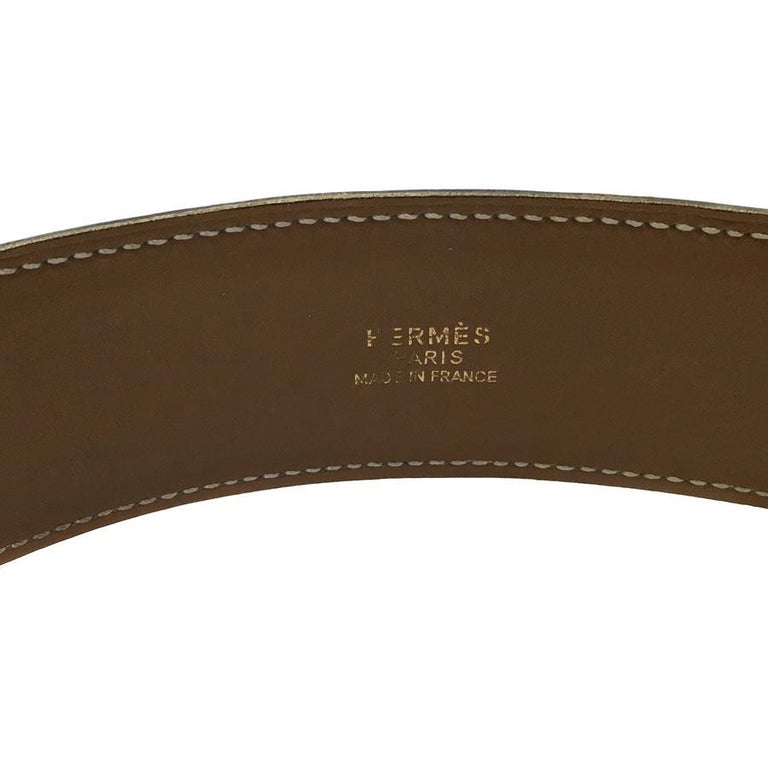 HERMES Collier de Chien Belt in Gold Courchevel Leather Size 78 at ...