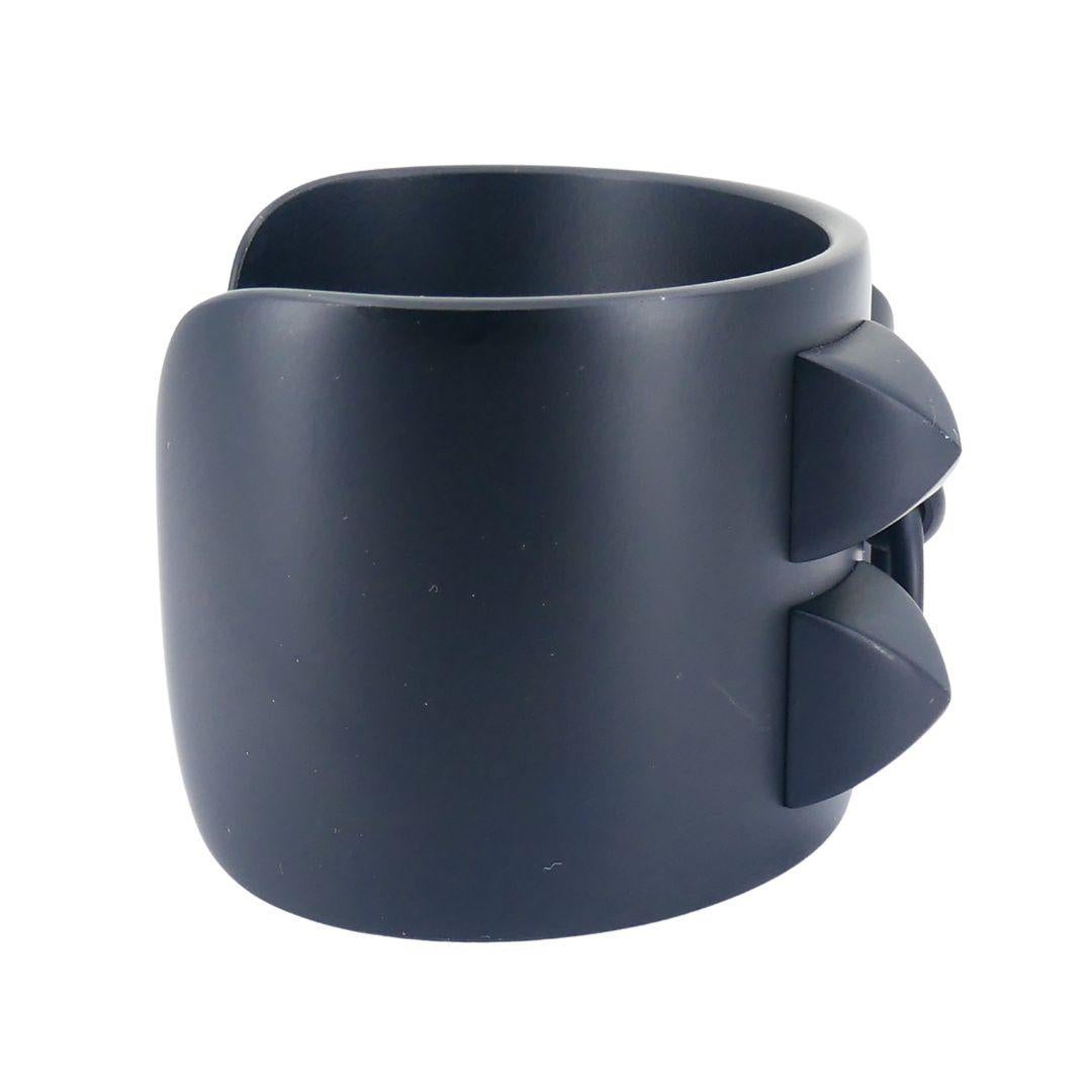 Hermes Collier de Chien Aluminium noir Bracelet manchette coucher de soleil en vente 2