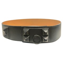 Ceinture noire collier de chien Hermès