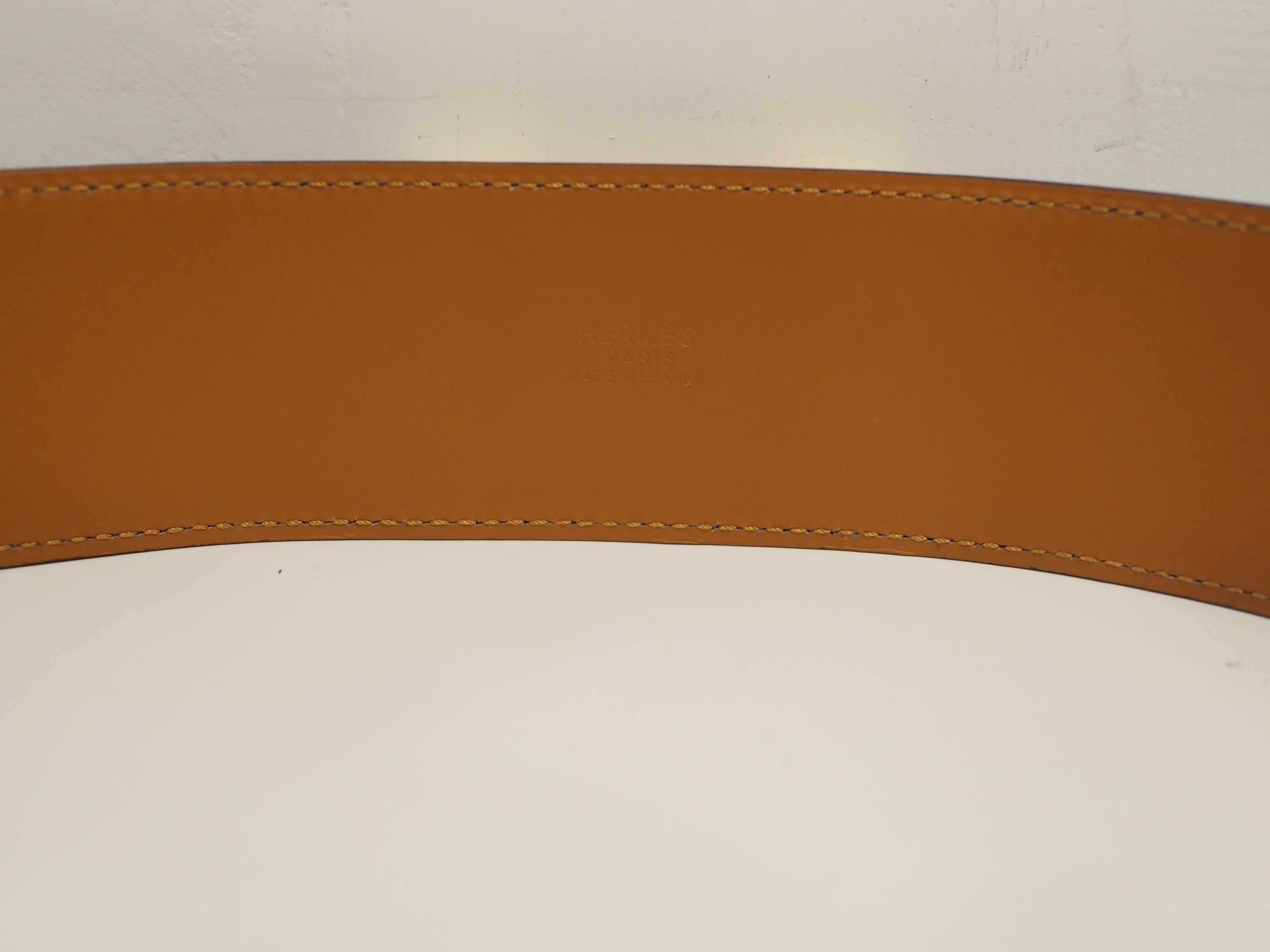 Hermès Collier de chien black leather gold hardware belt 7
